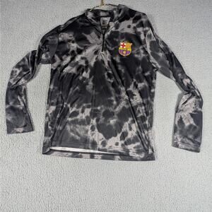 FC Barcelona Shirt Mens Large Long Sleeve Soccer Training Top FCB Football 80s